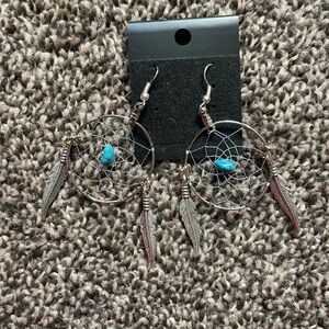 Handmade dream catcher earrings by local artist